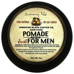 Sunny Isle Jamaican Black Castor Oil Hair Food Pomade For Men, 4 Oz | For Dry Scalp, Hair Breakage, Growth Stimulation, Frizz Control & Dandruff