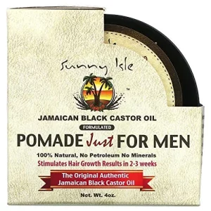 Sunny Isle Jamaican Black Castor Oil Hair Food Pomade For Men, 4 Oz | For Dry Scalp, Hair Breakage, Growth Stimulation, Frizz Control & Dandruff