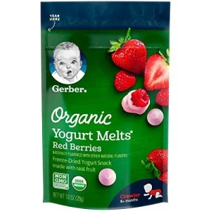 Gerber Baby Snacks Organic Yogurt Melts, Red Berries, 1 Ounce (Pack Of 7)