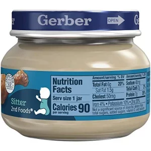 Gerber Mealtime For Baby 2Nd Foods Baby Food Jar, Chicken & Gravy, Non-Gmo Pureed Baby Food With Essential Nutrients, 2.5-Ounce Glass Jar (Pack Of 20