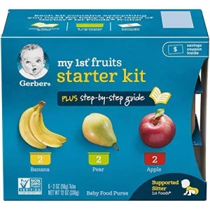 Gerber My 1St Fruits Starter Kit, Banana, Pear & Apple Puree, 2 Ounce Tubs, 2-Pack (Set Of 6)
