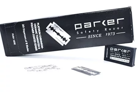Parker 100 Count, Parker Double Edge Safety Razor Blades, Premium Platinum Stainless Steel Razor Blades With Ptfe, Tungsten And Chromium Coated Edges