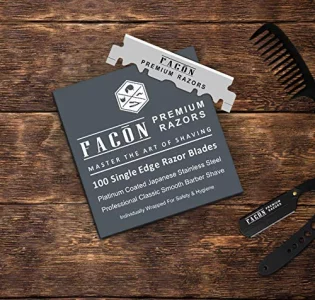100 Fac n Platinum Japanese Stainless Steel Single Edge Razor Blades for Professional Barber Straight Razor - 200+ Shaves
