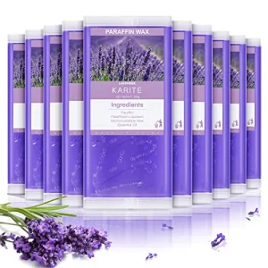 Karite Paraffin Wax Refills, 10 Pack Lavender Scented Paraffin Wax Beads Blocks For Paraffin Bath, Paraffin Wax Machine Refills For Hand Feet Dry Ski