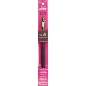 Susan Bates Silvalume Soft Handle Aluminum Crochet Hook 5.5In-Size K10.5/6.5Mm