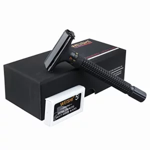 Weishi Butterfly Open Double Edge Safety Razor Nostalgic Adjustable Matte Black