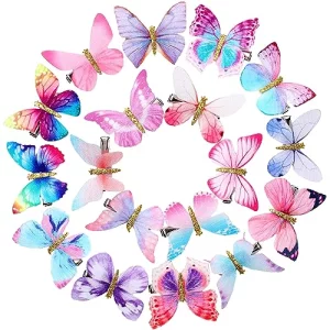 Boao 18 Pieces Glitter Butterfly Hair Clips For Girls Teens Women Hair Accessories (Dreamy Style)