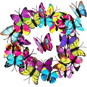 Boao 24 Pieces Butterfly Hair Clips 3D Girls Colorful Barrettes Hair Accessories Halloween for Women Party Favors