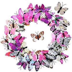 Boao 36 Pieces Butterfly Hair Clips Baby Girl Toddler Halloween Butterfly Clips Colorful Butterfly Barrettes 3D Wedding Hair Clips For Bridal Women P