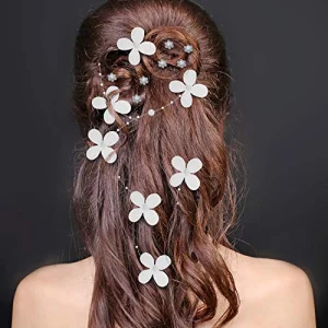 Boao 56 Pieces Wedding Bridal Hair Accessories Including Crystal Faux Pearl Comb Rhinestone Hair Pins Clips U-Shaped Faux Flower Spiral Hair Clips Fo