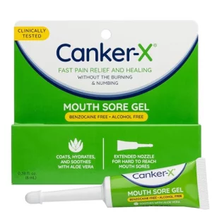 Canker-X Mouth Sore Gel, Fast Pain Relief & Healing For Canker Sores, Cheek Bites And Oral Abrasions, Oral Pain Relief Gel, Benzocaine-Free And Alcoh