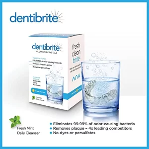Dentibrite Crystals Cleaner For Removable Dental Appliances - Invisalign Aligners, Retainers, Guards, Dentures, Trays/Aligners - Odor Remover - No Pe
