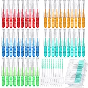 350 Pieces Interdental Brush Tooth Floss Teeth Cleaning Tool Toothpick Flossing Head Oral Soft Dental Picks Refill Dental Flosser Toothpick Cleaners