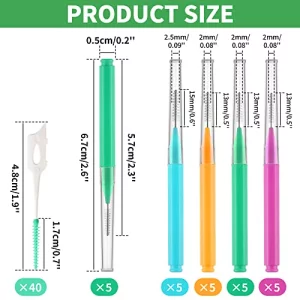 Interdental Brush, 60Pcs Soft Braces Brush Set, 20Pcs Tooth Flossing Head For Oral Hygiene Tooth Cleaning With 40Pcs Disposable Braces Flossers Tooth