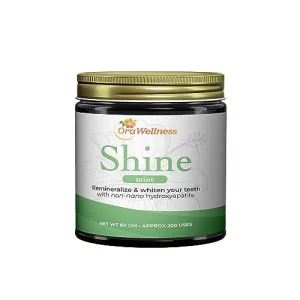 Orawellness Shine Remineralizing Tooth Powder With Hydroxyapatite, Natural Teeth Whitening Powder, Tooth Stain Remover And Polisher, Fresh Mint