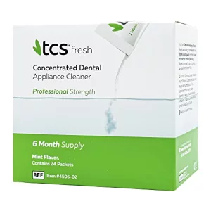 Tcs Fresh Dental Appliance Cleaner - 24 Count - Professional Strength Concentrated Cleaner For Flexible Partials - Retainer Cleaner, Denture Cleaner,