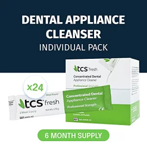 Tcs Fresh Dental Appliance Cleaner - 24 Count - Professional Strength Concentrated Cleaner For Flexible Partials - Retainer Cleaner, Denture Cleaner,