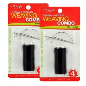Magic Collection Weaving Combo Thread & Needles Set (2-Pack, Black)