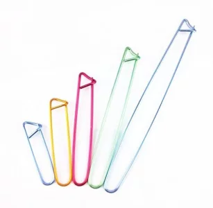 Yueton 5Pcs Colorful Aluminum Yarn Stitch Holder Crochet Hooks Knitting Needle Stitch Holders