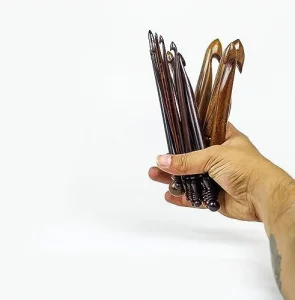 Rosewood Crafted Premium Polished Crochet Hooks & Knitting Needles | Nagina International (Pack Of All Sizes)