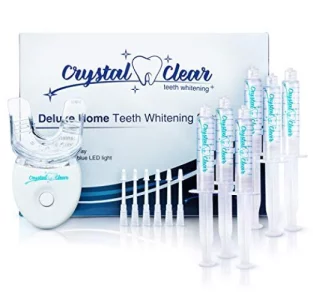 Teeth Whitening Kit - Usa Dentists Recommended, Crystal Clear Teeth Whitening Kit, Professional Led Light, (6X) 5Ml Gel Syringes And Tray 35% Carbami