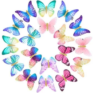 Boao 18 Pieces Butterfly Hair Clips Glitter Barrettes Butterfly Snap Hair Clips for Teens Women Hair Accessories(Classic)
