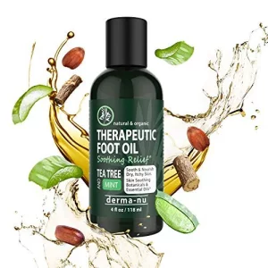 Foot and Body Oil with Tea Tree Oil - Hydrating Foot Care and Foot Spa for Cracked Heel Repair - Soothes Dry, Irritated Skin and Foot Odor - (4oz)