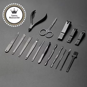 Gifts For Men/Women, Stainless Steel Manicure Set With Pu Leather Case, Personal Care Tool (Brown)