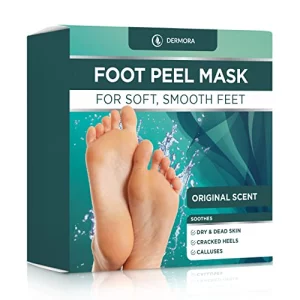 Dermora Foot Peel Mask - 4 Pack Of Regular Size Skin Exfoliating Foot Masks For Dry, Cracked Feet, Callus, Dead Skin Remover For Baby Soft Feet, Orig