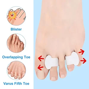 Hoogoo Toe Spacers for Feet Women& Man, Bunion Corrector Pinky Toe Separators, Silicone Small Toe Protector Spreader, Toe Correct Toe Separators for