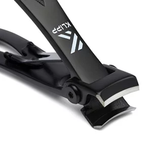 Nail Clippers For Thick Nails Klipp 15 Mm Wide Jaw Thick Fingernail And Toenail Cutter With Curved Stainless-Steel Blades And Black Vacuum Coating