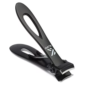 Nail Clippers For Thick Nails Klipp 15 Mm Wide Jaw Thick Fingernail And Toenail Cutter With Curved Stainless-Steel Blades And Black Vacuum Coating