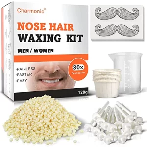 120G Wax Nose Wax Kit, Charmonic Nose Hair Wax, Nose Wax With 30 Applicators, Quick And Painless Nose Hair Waxing Kit For Men And Women, Nose Hair Re