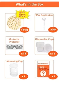 120G Wax Nose Wax Kit, Charmonic Nose Hair Wax, Nose Wax With 30 Applicators, Quick And Painless Nose Hair Waxing Kit For Men And Women, Nose Hair Re