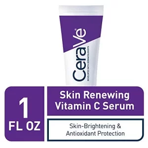 Cerave Vitamin C Serum With Hyaluronic Acid | Skin Brightening Serum For Face With 10% Pure Vitamin C | Fragrance Free | 1 Fl. Oz