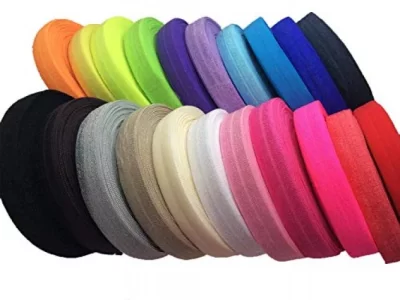 Jesep 100 Yards Fold Over Elastic 5/8'' 15Mm Stretch Foldover Foe Elastics Ribbon For Headbands Baby Girl Head Bow Jsp08