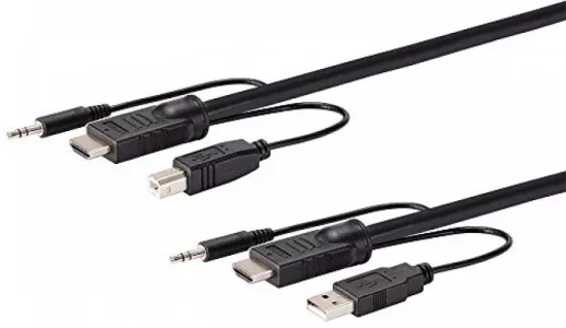 Monoprice Hdmi Usb 3.5Mm Audio Combo Cable - 10 Feet, 4K@60Hz, High Dynamic Range (Hdr) For Kvm Switches - Switch Series
