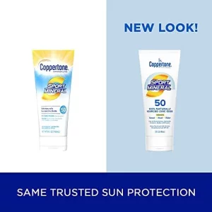 Coppertone Sport Sunscreen Lotion Spf 50, Zinc Oxide Mineral Sunscreen, Water Resistant Body Sunscreen Spf 50, 5 Fl Oz Tube