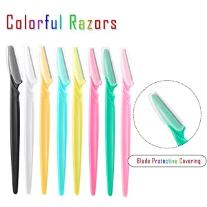 Boao 24 Pieces Eyebrow Razor Facial Razor Shaper Trimmer With Precision Cover (Multicolor A)