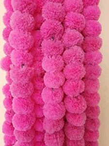 ABHAAS Pack of 10 Artificial Marigold Flowers for Decoration Long Marigold Garlands for Decoration Toran Indian genda phool for Wedding & Festival (4