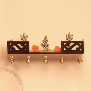 Ekhasa Wooden Pooja Mandir for Home Wall Mounted | Wooden God Temple for Home | Pooja Stand for Home | Puja Mandir for Home | Pooja Unit for Home wit