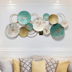 RIZIK STORE Metal Abstract Figures Wall Sculpture For Home Decor, Living Room & Bedroom(Multicolour), 139 Centimeters