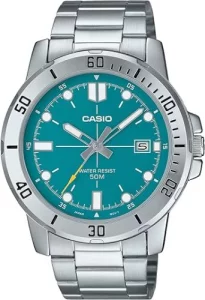 Casio MTP-VD01D-3E2V Men's Enticer Stainless Steel Jade Green Dial Casual Analog Sporty Watch