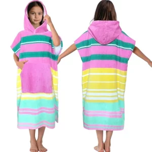 Hooded Towel Robe for Girl Teens 8-14 Years36X26 Premium 100 Cotton Oversized Poncho Towel for Big Kids Super Absorbent Hooded Towel Dress for Pool