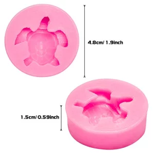 Boao 2 Pieces Sea Turtle Silicone Mold Turtle Candy Fondant Mold Tortoise Chocolate Making for DIY Baking Cake Desserts Decoration Tools