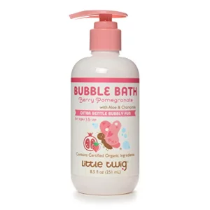 Little Twig Bubble Bath, Baby Bath Essential With Natural Plant Derived Formula, Vegan, Gluten-Free, Paraben-Free, Berry Pomegranate Scent, 8.5 Fl. O