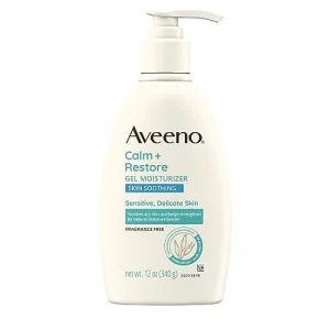 Aveeno Calm Restore Body Moisturizer Gel for Sensitive Skin Lightweight Moisturizer to Help Heal Dry Skin with Aloe Vera Prebiotic Oat and Pro-Vitam