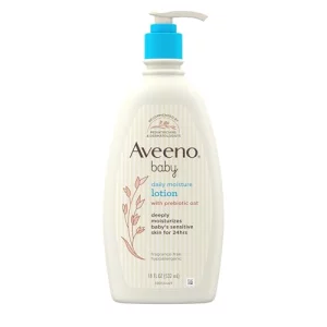 Aveeno Baby Daily Moisture Moisturizing Lotion for Delicate Skin with Natural Colloidal Oatmeal & Dimethicone, Hypoallergenic, Fragrance-, Phthalate-