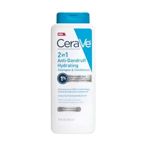 CeraVe 2 In 1 Hydrating Anti Dandruff Shampoo And Conditioner, 1 Pyrithione Zinc Dandruff Treatment, Color Safe Sulfate Free Shampoo And Conditioner,