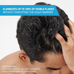 CeraVe 2 In 1 Hydrating Anti Dandruff Shampoo And Conditioner, 1 Pyrithione Zinc Dandruff Treatment, Color Safe Sulfate Free Shampoo And Conditioner,